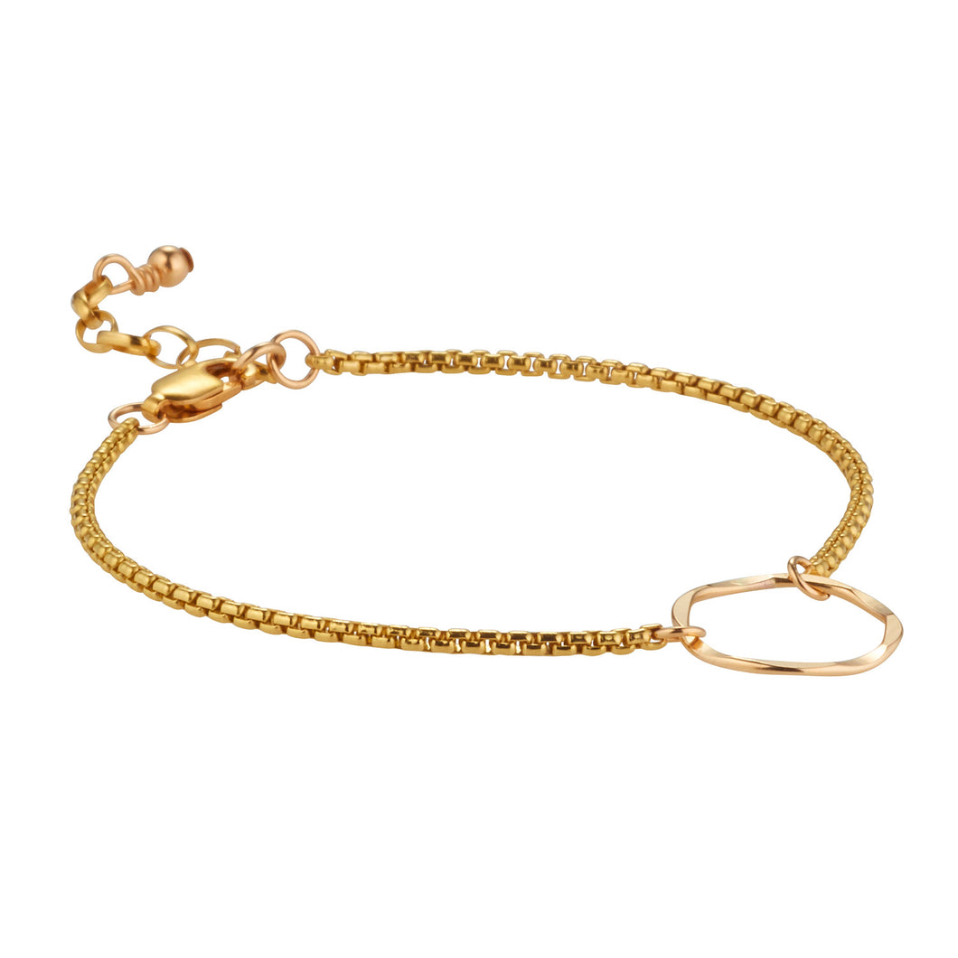 14kt GoldFill Small Textured Ring Bracelet